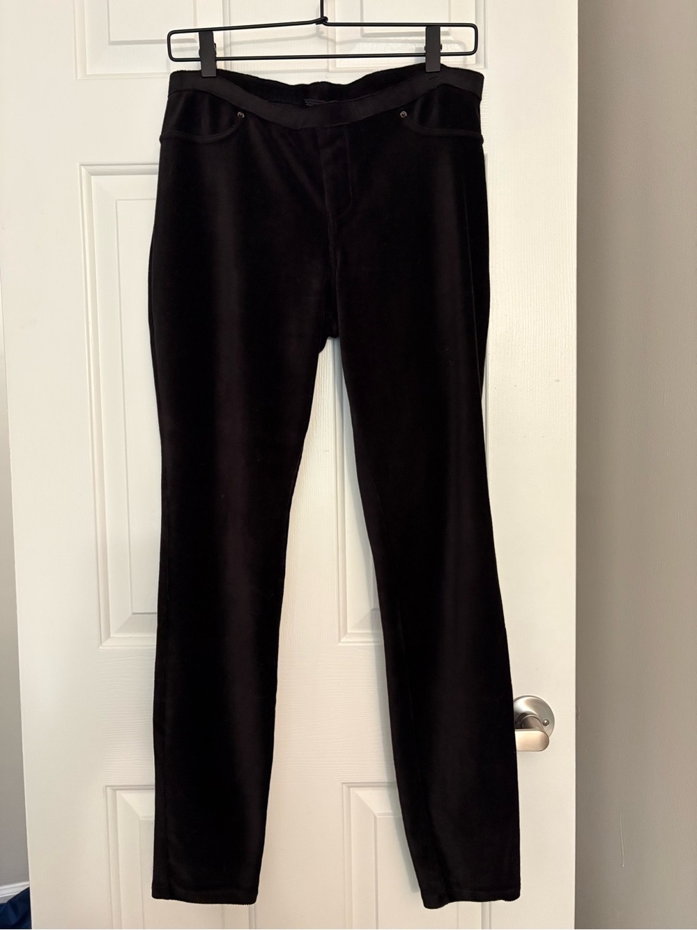 Black Velvet Skinny Stretch Pants